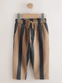 Noir/Brun - Joggings Jambe large en jersey (3mois à7ans)