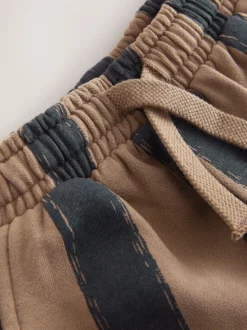 Noir/Brun - Joggings Jambe large en jersey (3mois à7ans)