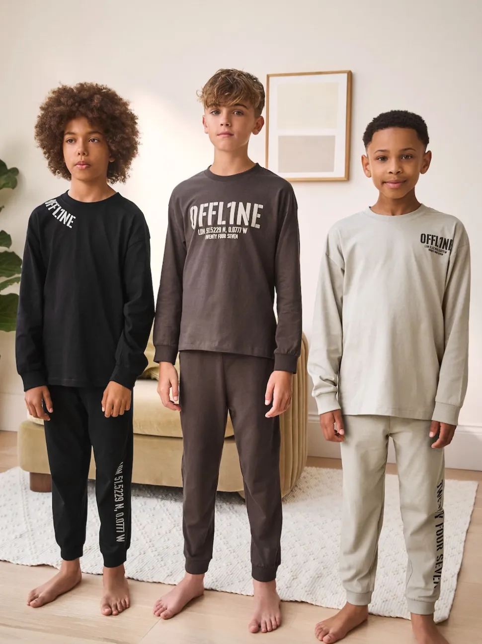 Noir/Brun - Lot de 3 pyjamas à jambes courtes (3-16ans) (3-16ans)