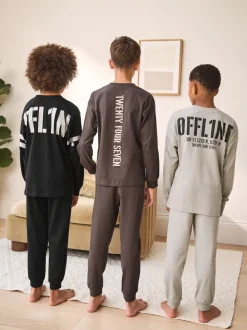 Noir/Brun - Lot de 3 pyjamas à jambes courtes (3-16ans) (3-16ans)