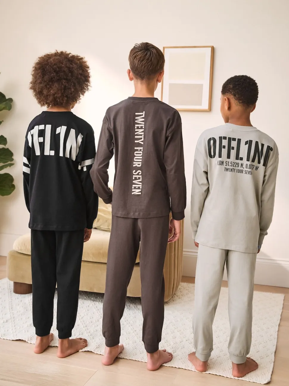 Noir/Brun - Lot de 3 pyjamas à jambes courtes (3-16ans) (3-16ans)