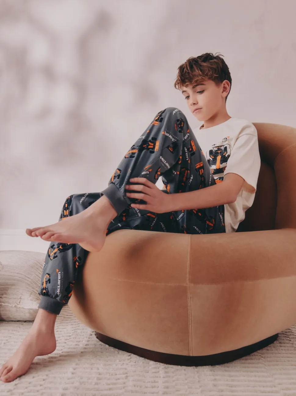 Noir/Crème McLaren - Pyjama à licence unique 100% coton (3-16ans)