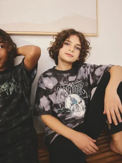 Noir/Crâne gris - Lot de 2 pyjamas à manches longues (3-16ans)