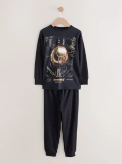 Noir/doré motif football - Lot de 2 pyjamas à manches longues (3-16ans)