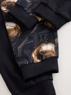 Noir/doré motif football - Lot de 2 pyjamas à manches longues (3-16ans)