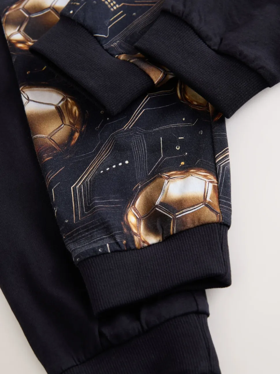 Noir/doré motif football - Lot de 2 pyjamas à manches longues (3-16ans)