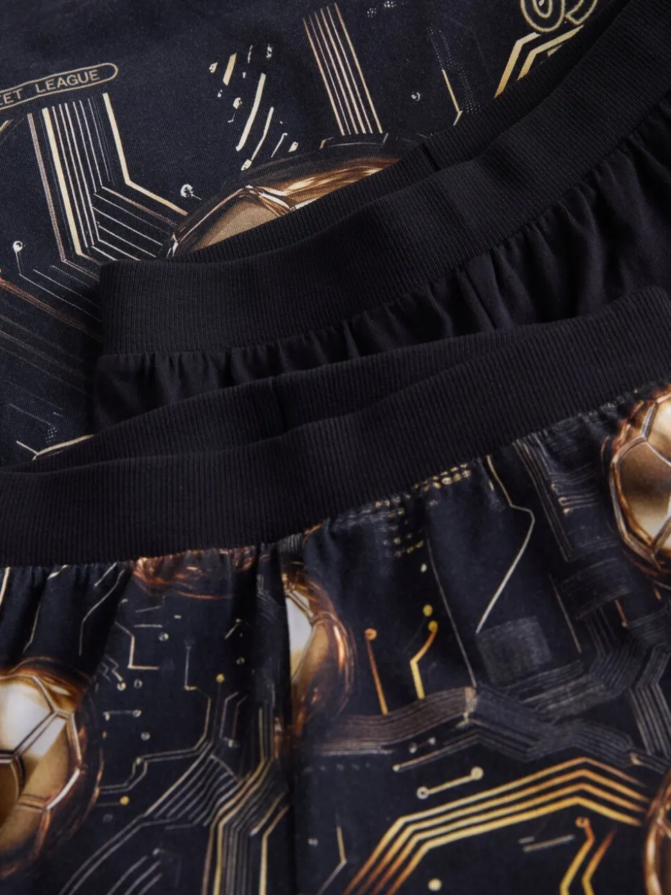 Noir/doré motif football - Lot de 2 pyjamas à manches longues (3-16ans)