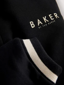 Noir/Ecru - Baker by Ted Baker Varsity 3 Pieces Sweat-shirt à capuche, T-shirt et Joggings Ensemble
