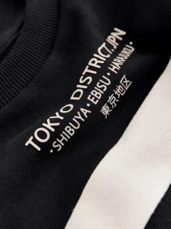 Noir/Ecru - T-shirt décontracté color-block à manches longues (3-16ans)