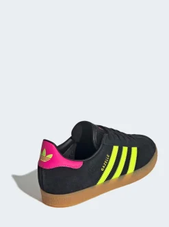 Noir/fluo/rose - Baskets adidas Originals Gazelle Lace Junior
