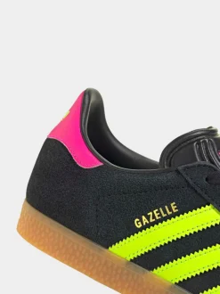 Noir/fluo/rose - Baskets adidas Originals Gazelle Lace Junior