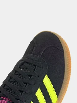 Noir/fluo/rose - Baskets adidas Originals Gazelle Lace Junior