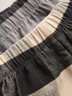 Noir/Gris - Lot de 2 pyjamas en tissu à carreaux à manches longues (3-16ans)