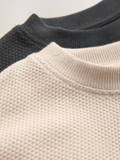 Noir/Gris - Lot de 2 pyjamas en tissu à carreaux à manches longues (3-16ans)