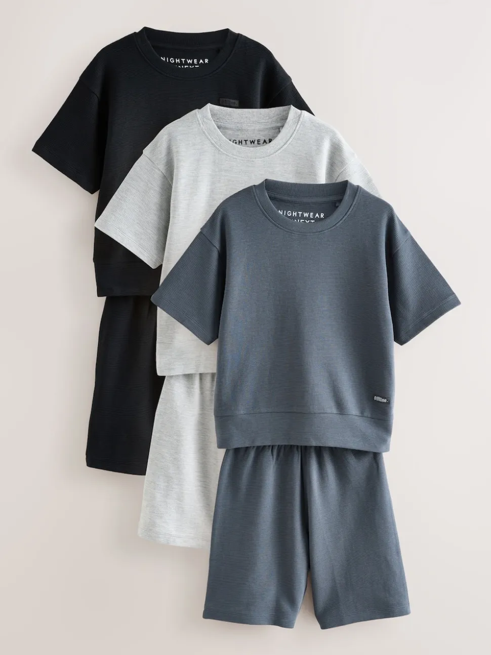 Noir/Gris - Pyjama court 3 Pack (3-16ans)