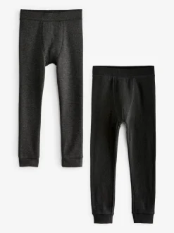 Noir/gris anthracite - Lot de 2 leggings thermiques (2-16ans)