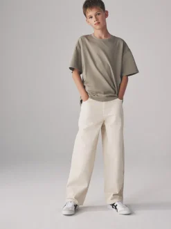 Noir/Gris Chiné/Vert/Blanc - The Set lot de 4 t-shirts oversize en coton épais à manches courtes