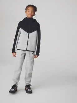 Noir/gris clair - Sweat à capuche zippé Nike Tech Fleece