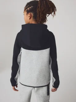 Noir/gris clair - Sweat à capuche zippé Nike Tech Fleece