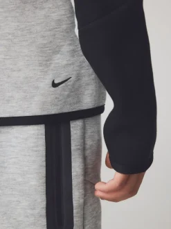 Noir/gris clair - Sweat à capuche zippé Nike Tech Fleece