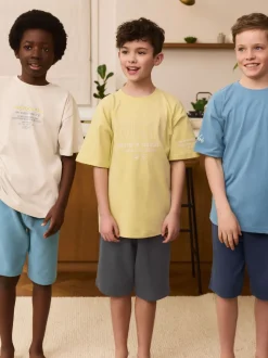 noir/gris/jaune - Pyjama court 3 Pack (3-16ans)