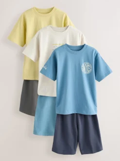 noir/gris/jaune - Pyjama court 3 Pack (3-16ans)