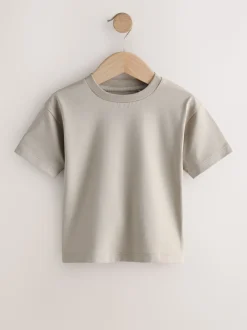 Noir/Gris/Marron/Beige Sable/Blanc - T-shirt Manches courtes 5 Pack (3mois-7ans)