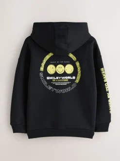 Noir/Jaune - Sweat à capuche Smiley World Baker by Ted Baker graphique
