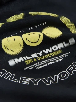 Noir/Jaune - Sweat à capuche Smiley World Baker by Ted Baker graphique