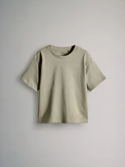 Noir/kaki/vert/Crème - The Set lot de 4 t-shirts oversize en coton à manches courtes