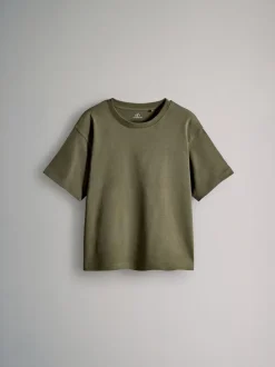 Noir/kaki/vert/Crème - The Set lot de 4 t-shirts oversize en coton à manches courtes