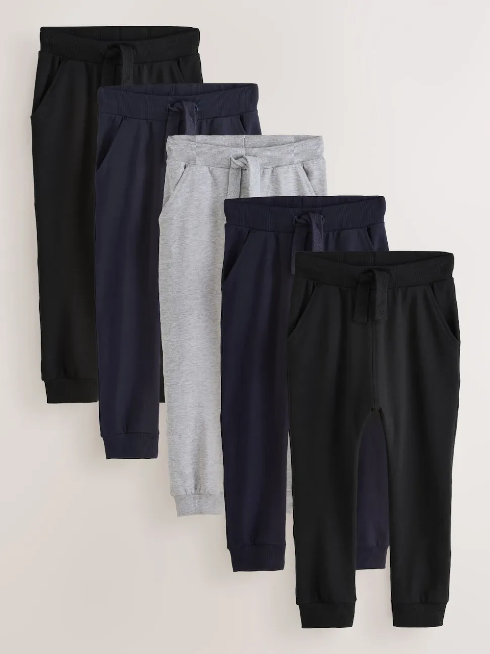 Noir/Marine/Gris - Lot de 5 joggings (3mois-7ans)