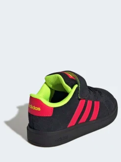 Noir/Neon - adidas Grand Court 2.0 Baskets à lacets élastiques bébé