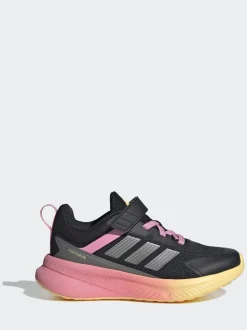 Noir/Rose - adidas Fortarun 4.0 Baskets enfant à crochets et boucles