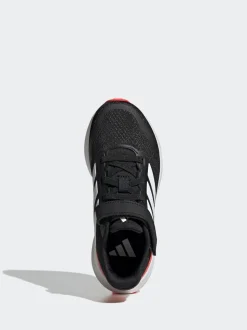Noir/Rouge - adidas Baskets de course Runfalcon 5 à lacets élastiques pour enfant