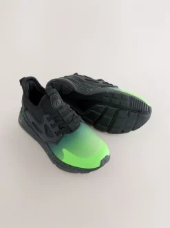 Noir/Vert ombre - Entraîneurs en dentelle élastique