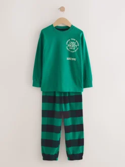 Noir/Vert/Blanc - Lot de 3 pyjamas tissés à carreaux (3-16ans)