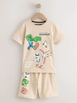 Noir/vert/pierre - Pyjama court Minecraft 100% coton 3 (3-16ans)