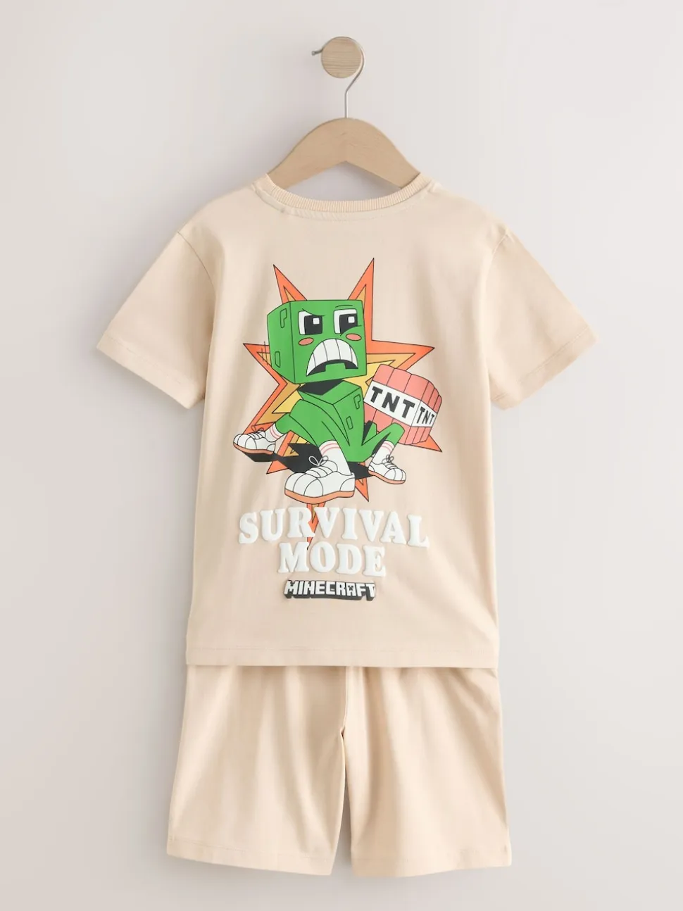 Noir/vert/pierre - Pyjama court Minecraft 100% coton 3 (3-16ans)