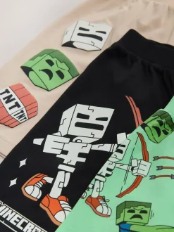 Noir/vert/pierre - Pyjama court Minecraft 100% coton 3 (3-16ans)