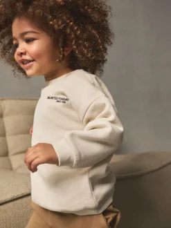 Off White écru - Ensemble sweat-shirt utilitaire et jogging super fin (3mths-7yrs)