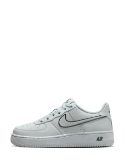 Off White/noir - Nike Youth Air Force 1 Trainers