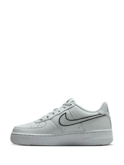 Off White/noir - Nike Youth Air Force 1 Trainers