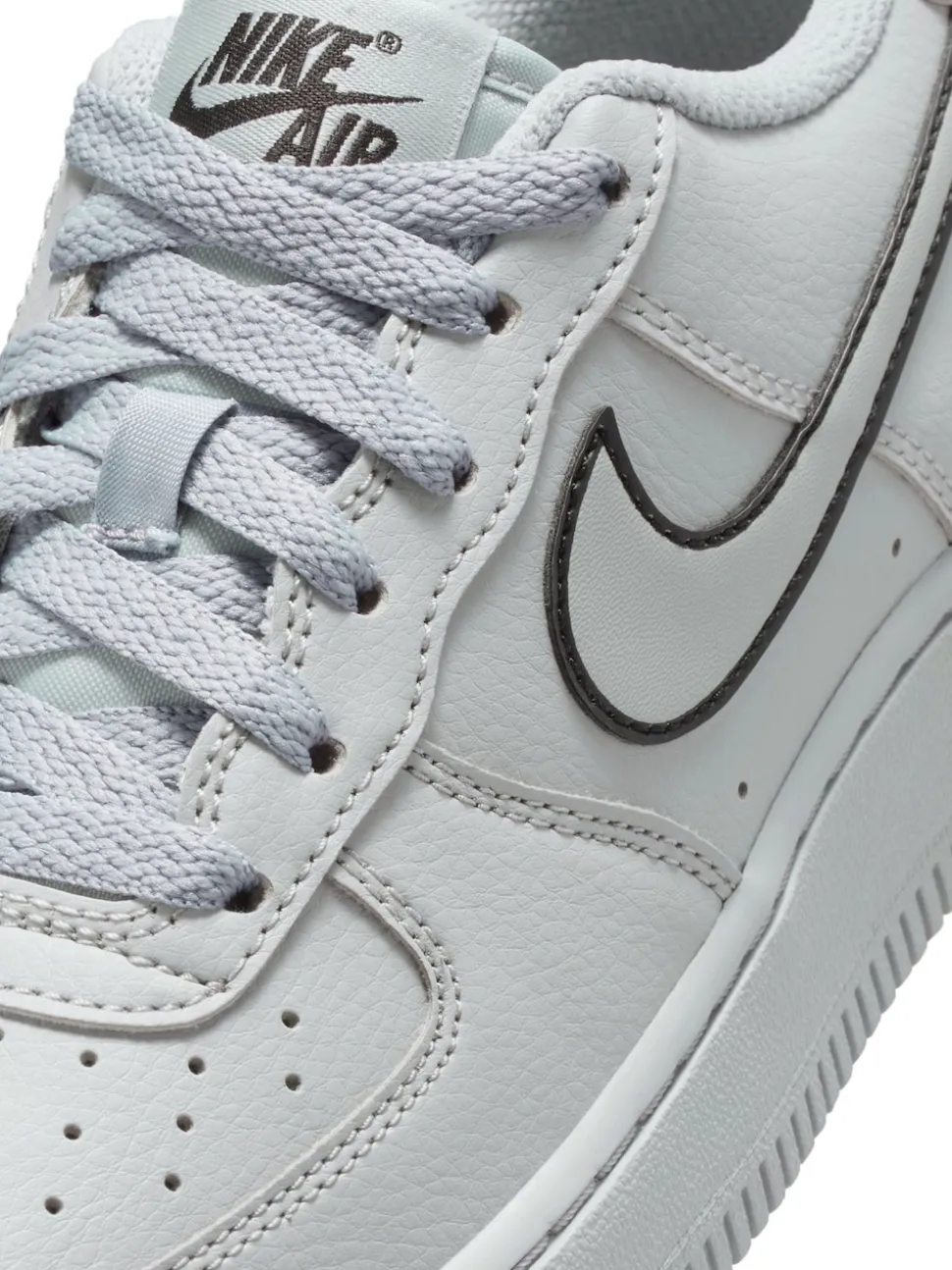 Off White/noir - Nike Youth Air Force 1 Trainers