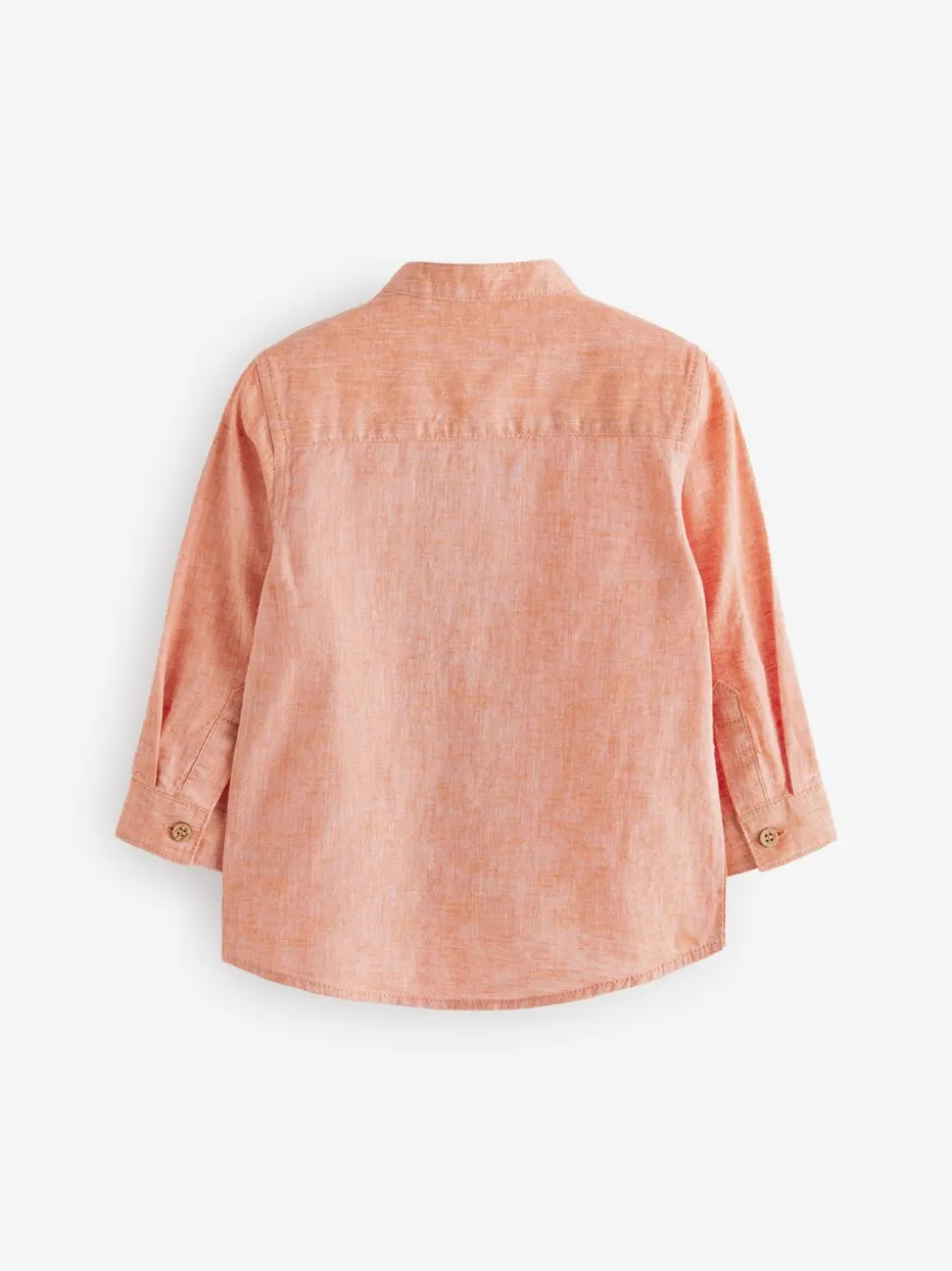Orange - Chemise Lin Mix à col grand-père (3mths-7yrs)