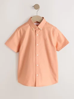 Orange - Manches courtes Coton riche Oxford Chemise (3-16ans)