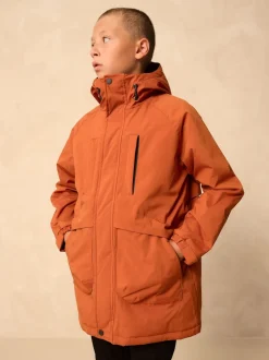 Orange - Parka Résistant à la douche doublée de polaire (3-16ans)
