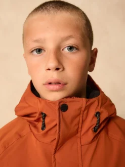 Orange - Parka Résistant à la douche doublée de polaire (3-16ans)