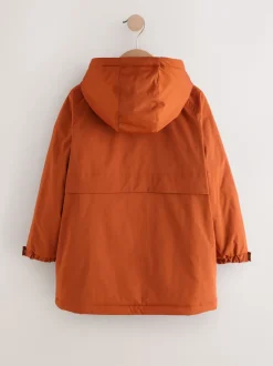 Orange - Parka Résistant à la douche doublée de polaire (3-16ans)