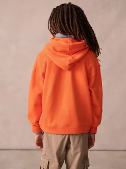 Orange - Superdry Sweat à capuche Essentiel